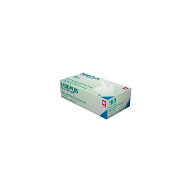 AMPri Basic Plus Latex Γάντια Λάτεξ με Πούδρα Λευκά 6-7 Small 100τμχ