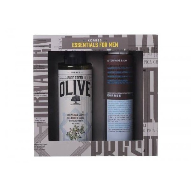 Korres Essentials for men με Αφρόλουτρο Κέδρος, 250ml & ΜΑΖΙ Aftershave Καλέντουλα & Ginseng, 200ml