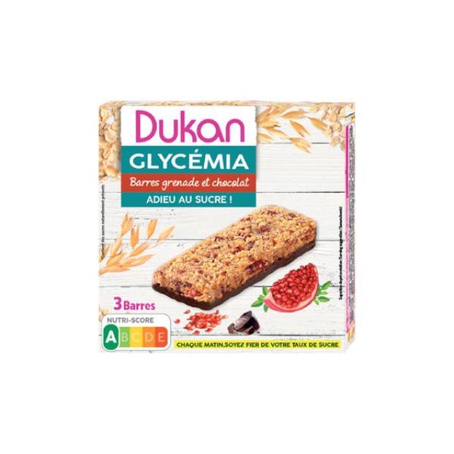 Dukan Μπάρα Βρώμης με Ρόδι και Σοκολάτα Χωρίς Προσθήκη Ζάχαρης (3x90gr) 270gr