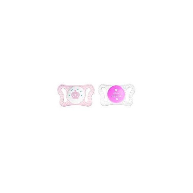 CHICCO Physio Πιπίλα Micro Σιλικόνης Κορίτσι 0-2m+ 2Τμχ