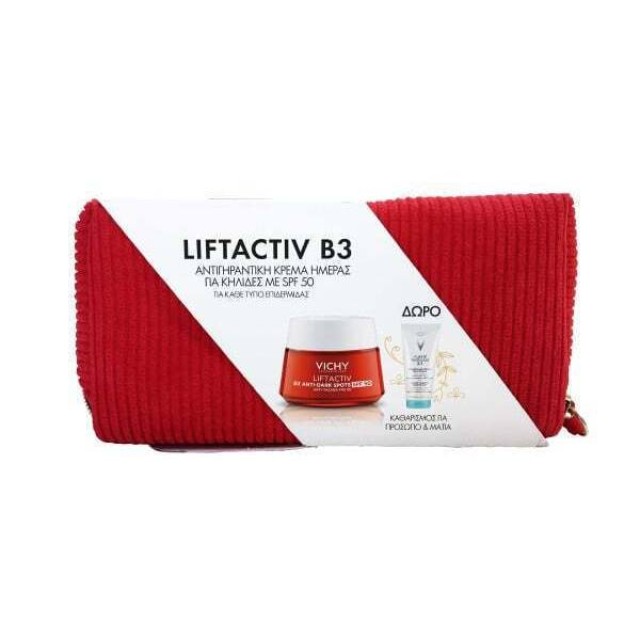 Vichy Promo Liftactiv B3 Anti-Dark Spots Spf50, 50ml & Purete Thermal One Step Cleanser Sensitive Skin - Eyes 3 in 1, 100ml & Νε