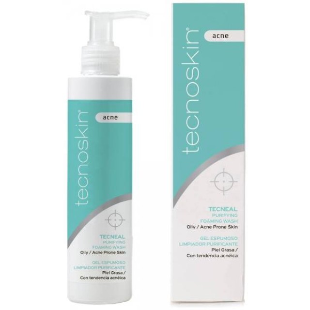 Tecnoskin Tecneal Purifying Foaming Wash Αφρίζον Τζελ Καθαρισμού για Λιπαρές & Ακνεϊκές Επιδερμίδες, 200ml