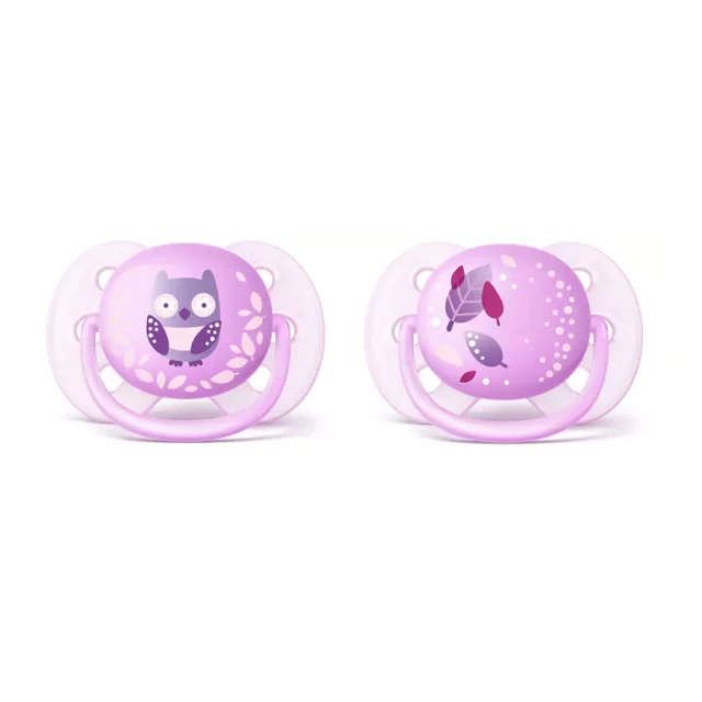 AVENT - Ultra Soft Ορθοδοντική Πιπίλα Σιλικόνης 0-6m (SCF227/20) Μωβ | 2 Τμχ