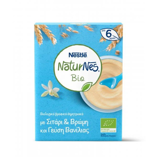 NESTLE NaturNes Bio Βιολογικά Δημητριακά Σιτάρι & Βρώμη Γεύση Βανίλιας 200gr