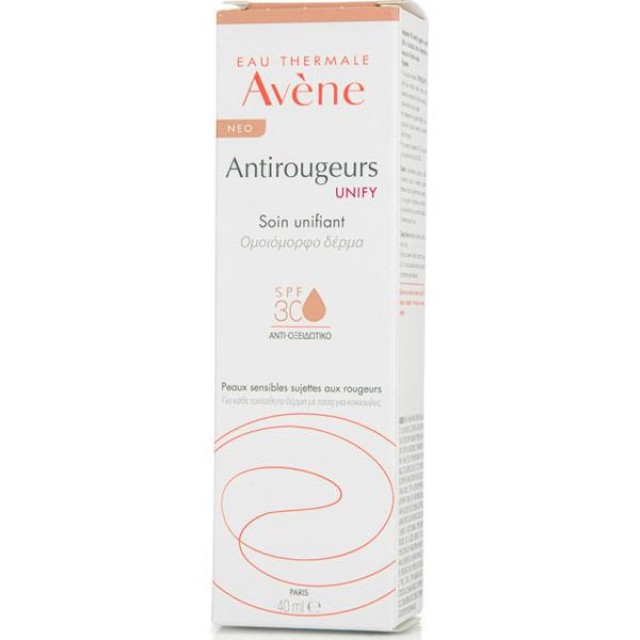 AVENE Antirougeurs Unify Soin Unifiant Spf30 40ml