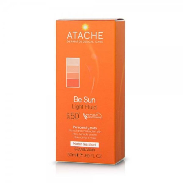Atache Be Sun Light Fluid SPF50+ Αντιηλιακό Προσώπου για Κανονικές - Μικτές Επιδερμίδες, 50ml