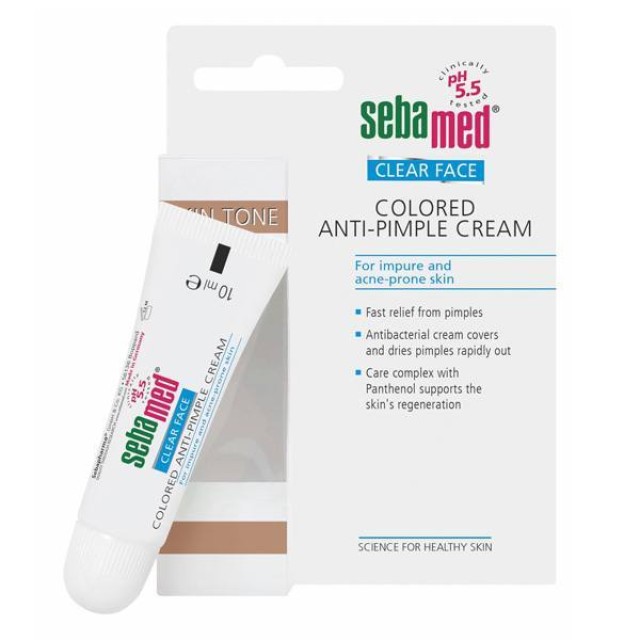 Sebamed Clear Face Colored Anti-pimple Cream Κρέμα με Χρώμα για Σπυράκια και Ατέλειες της Ακμής, 10ml