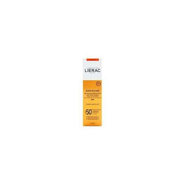 LIERAC Sunissime BB Fluide Global Anti-Age Face & Decollete Golden Αντηλιακή Λεπτόρρευστη Κρέμα με Χρώμα SPF50 40ml