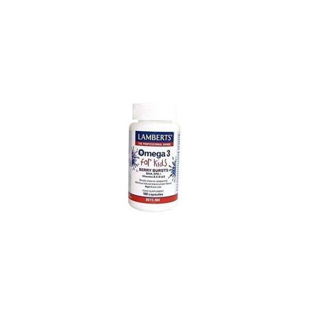 LAMBERTS Omega 3 For Kids  με γευση βατόμουρο 100caps