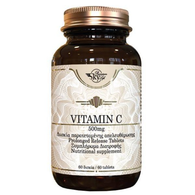 Sky Premium Life Vitamin C, Βιταμίνη C Σε Δίσκια Παρατεταμένης Απελευθέρωσης, 60 tabs