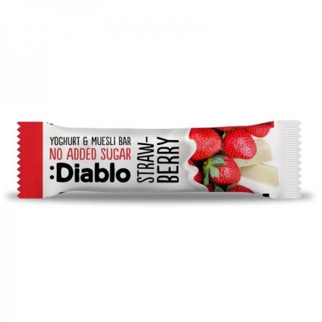Diablo Μπάρα Δημητριακών με Γιαούρτι & Φράουλα Χωρίς Προσθήκη Ζάχαρης 30gr