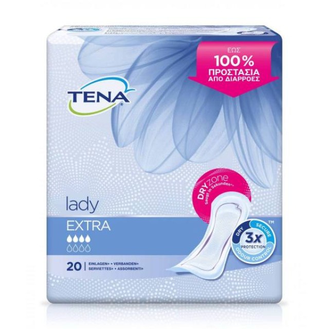 Tena Lady Extra Πολύ Απορροφητικές Σερβιέτες Ακράτειας, 20 τεμάχια