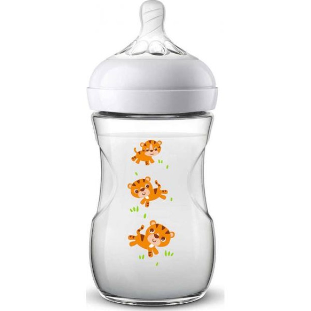 Philips Avent Natural Πλαστικό Μπιμπερό Σιλικόνης Τιγράκια 260ml