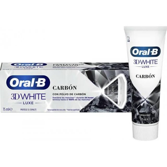 Oral-B 3D White Luxe Perfection Charcoal με Σκόνη Άνθρακα για Λεύκανση 75ml