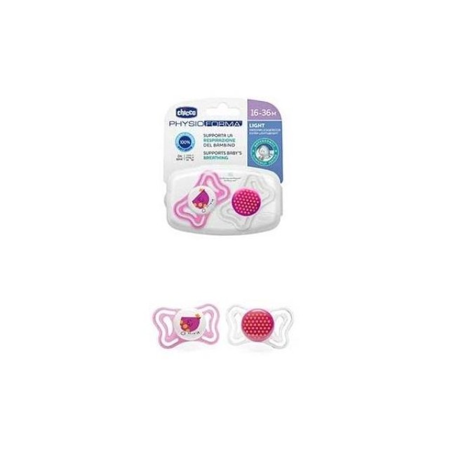Chicco Πιπίλα PhysioForma Light Σιλικόνης Pink 16+ 2τμχ