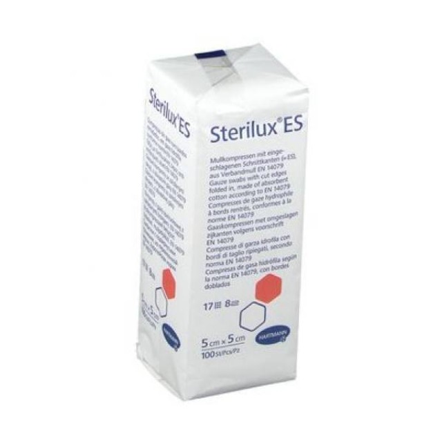 Hartmann Sterilux ES μη αποστειρωμένη 17 κλωστών, 8πλή 5x5cm 100τμχ