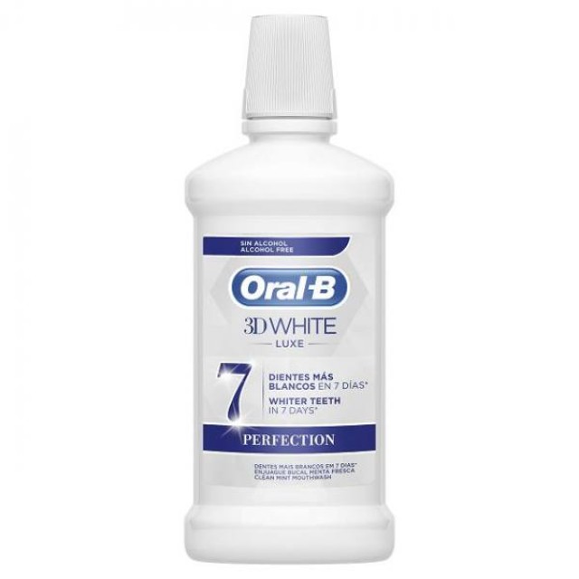 Oral-B 3D White Luxe Perfection Στοματικό Διάλυμα με Δροσερή Γεύση Μέντας, 500ml