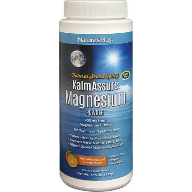 Natures Plus KalmAssure Magnesium Powder 522gr Πορτοκάλι