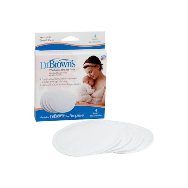 Dr. Browns Πλενόμενα Επιθέματα Στήθους 4τμχ