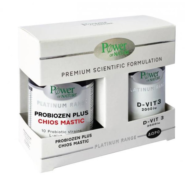Power Of Nature Premium Scientific Formulation με Προβιοτικά και Πρεβιοτικά Probiozen Plus Chios Mastic 15 ταμπλέτες & D-Vit 3 2