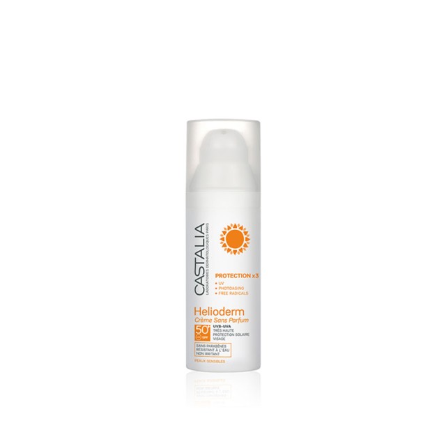 CASTALIA - Helioderm Crème Sans Parfum SPF50+ Protection x3 | 50ml