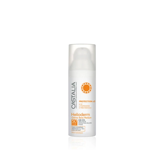 CASTALIA - Helioderm Crème Sans Parfum SPF50+ Protection x3 | 50ml
