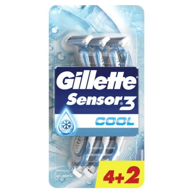 Gillete Sensor 3 Cool Ξυραφάκια για τον άνδρα, 4+2 τεμάχια