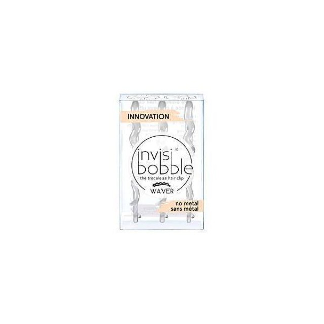 Invisibobble Τσιμπιδάκια Μαλλιών Waver Crystal Clear 3τμχ
