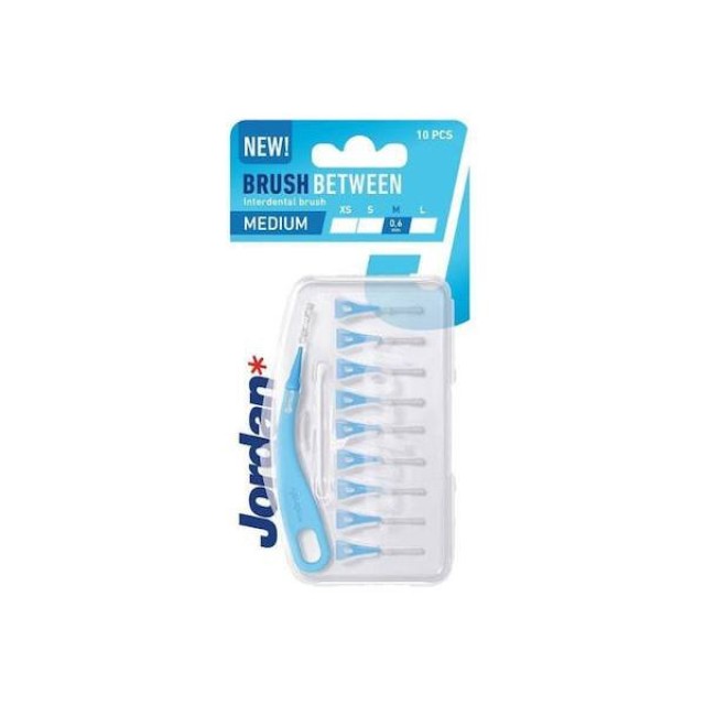 Jordan Brush Between Μεσοδόντια Βουρτσάκια με Λαβή 0.6mm Μπλε 10τμχ