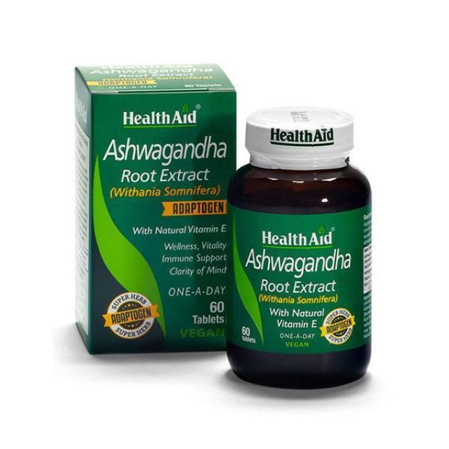 Health Aid Ashwagandha Root Extract, Για Ηρεμία, Ενέργεια & Υποστήριξη Του Ανοσοποιητικού, 60tabs