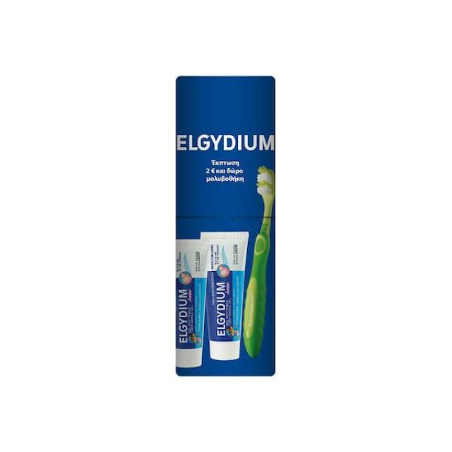 Elgydium Οδοντόκρεμα Junior Promo Pack 50ml με Γεύση Τσιχλόφουσκα για 7+ χρονών