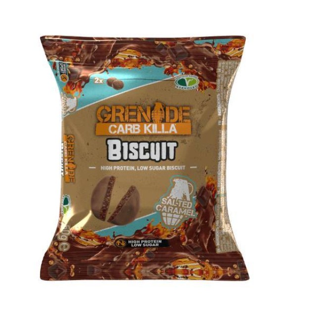 Grenade Carb Killa Μπισκότα Υψηλής Πρωτεΐνης Salted Caramel, 2 x 25gr