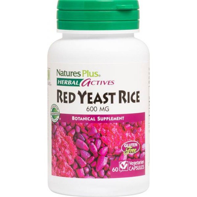 Natures Plus Herbal Actives Red Yeast Rice 60 φυτικές κάψουλες