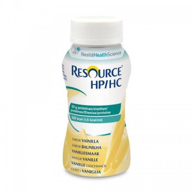Nestle Resource HP/HC Vanilla Υπερπρωτεϊνικό & υπερθερμιδικό συμπλήρωμα διατροφής, με γεύση βανίλια, 200ml