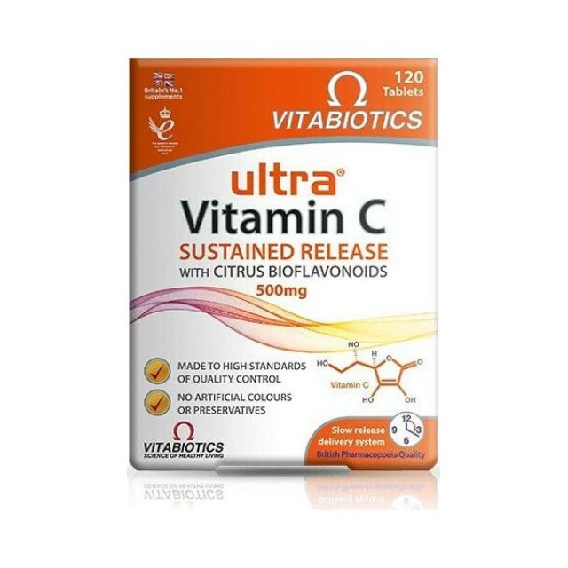 Vitabiotics Ultra Vitamin C Sustained Release with Citrus Bioflavonoids 500mg 60 κάψουλες