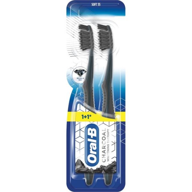 Oral-B Charcoal Whitening Therapy Soft Μαυρο 2τμχ