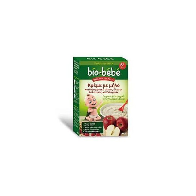 Bio-Bebe Κρέμα με Μήλο & Δημητριακά Ολικής Άλεσης 200gr