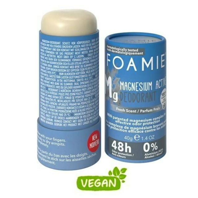 Foamie Refresh Magnesium Active Αποσμητικό 48h σε Stick Χωρίς Αλουμίνιο 40gr