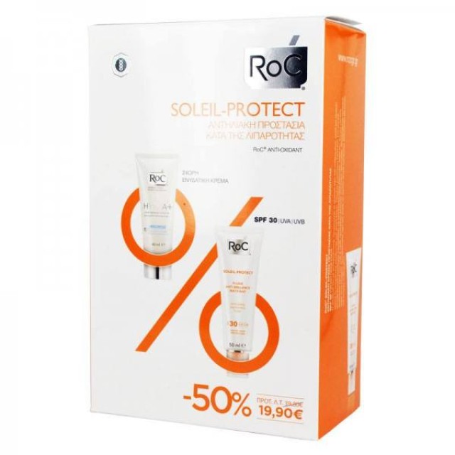 ROC Soleil-Protect Anti-Shine Mattifying Fluid SPF30 50ml & Hydra+ 24H 40ml