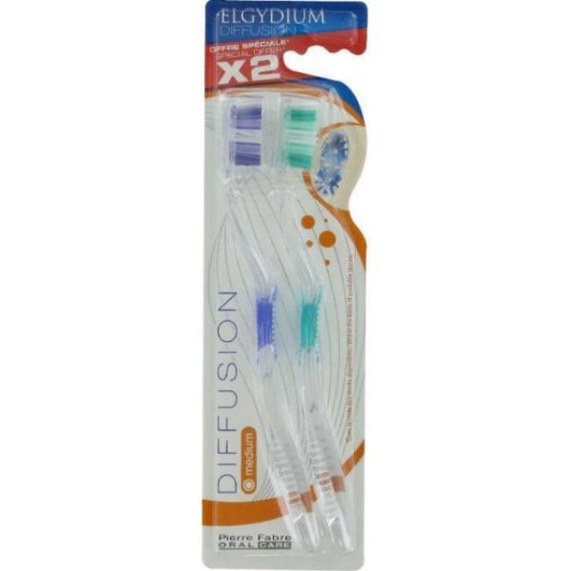 Elgydium Diffusion Μωβ - Πράσινο Medium 2τμχ