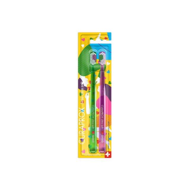 Curaprox CS 5460 Duo Love Edition Ultra Soft Πράσινο & Φούξια 2τμχ