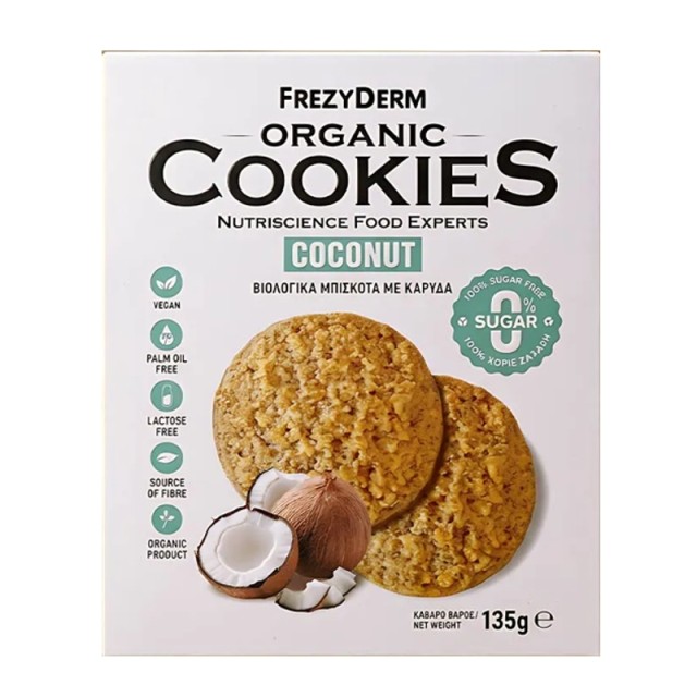 FREZYDERM ORGANIC COOKIES COCONUT 135GR