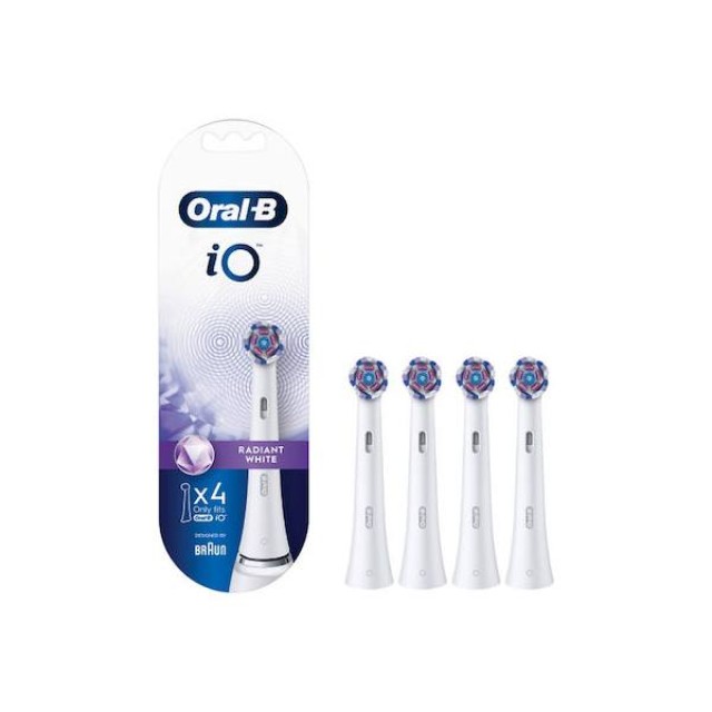 Oral-B iO Radiant Ανταλλακτικές Κεφαλές για Ηλεκτρική Οδοντόβουρτσα Λευκό 4τμχ