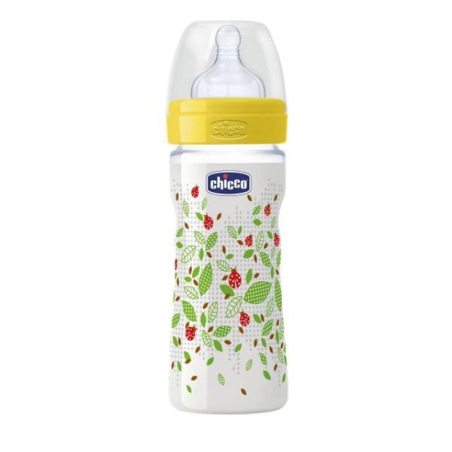 Chicco Well Being Μπιμπερό 2m+ Κανονικής Ροής, με Θηλή Σιλικόνης, 250ml