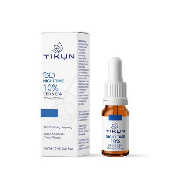 Tikun Night Time CBD 750mg & CBN 250mg Έλαιο Κάνναβης σε Σταγόνες με Γεύση Citrus 10ml