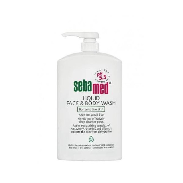 SEBAMED Liquid Face & Body Ήπιος καθαρισμός Προσώπου και Σώματος, 1 Lt (1000ml)