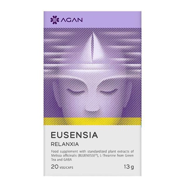 Agan Eusensia Relanxia, Συμπλήρωμα Διατροφής για την Διαχείριση του Καθημερινού Άγχους, 20 veg.caps