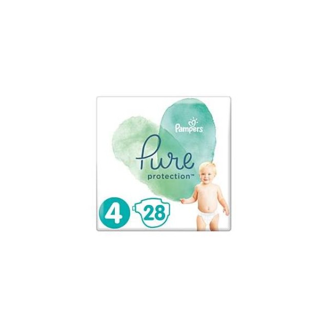 PAMPERS Pure Protection Μέγεθος 4 9-14Kg 28 Πάνες