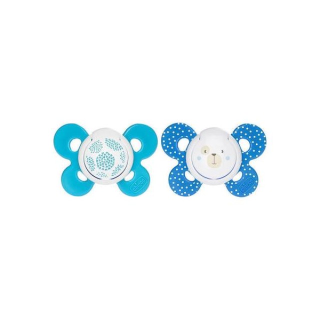 CHICCO Physio Comfort Πιπίλα Σιλικόνης Μπλε με Θήκη 2Τμχ 6-16m+ (74933-21)