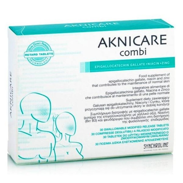Synchroline Aknicare Combi Συμπλήρωμα Διατροφής για Διατήρηση της Φυσιολογικής Επιδερμίδας, 30 tabs